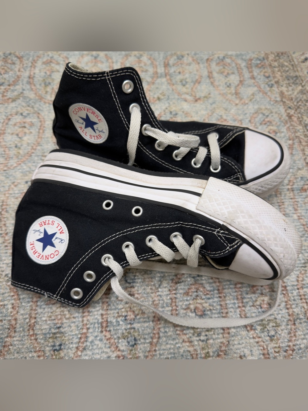 Converse Black and White Kids High-Top Sneakers size 2